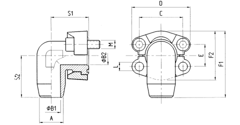 SAE-Flanschadaptor zum Anschweißen 90° - fr metrische Rohre